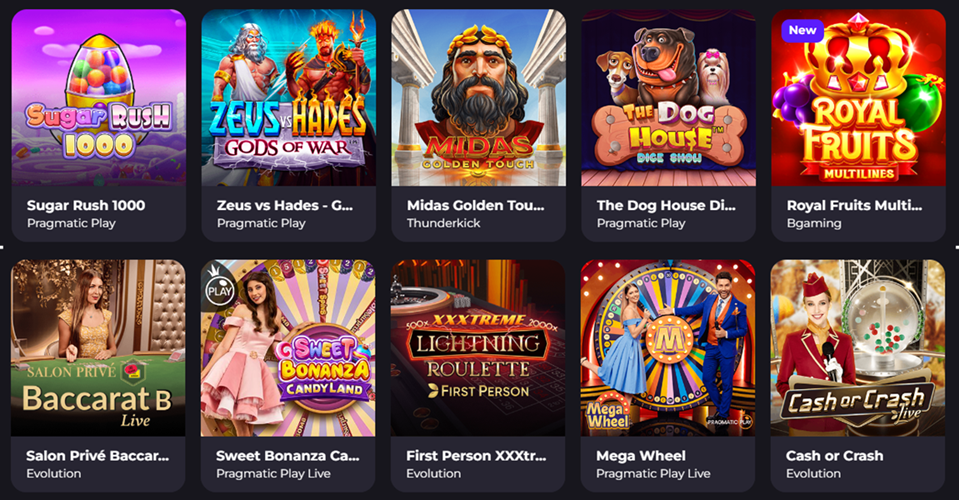 Каталог игр Unlim Casino